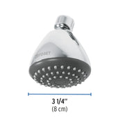 Regadera redonda 3-1/4', ABS, sin brazo, cromo, AERO
