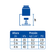 Regadera satín 4'con 5 funciones, con brazo, FOSET ELEMENT