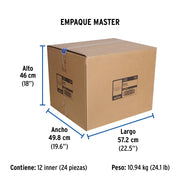 Regadera cromo 4'con 5 funciones, sin brazo, FOSET ELEMENT