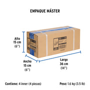 Regadera cromo 4' plato redondo, sin brazo, FOSET ELEMENT