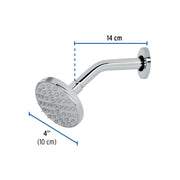 Regadera cromo 4' plato redondo, con brazo, FOSET ELEMENT