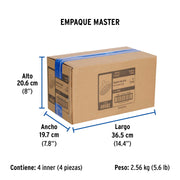 Regadera cromo 6' plato redondo, sin brazo, FOSET ELEMENT
