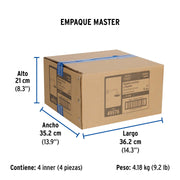 Regadera cromo 6' plato redondo, con brazo, FOSET ELEMENT