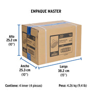 Regadera cromo 8' plato redondo, sin brazo, FOSET ELEMENT
