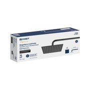 Regadera plato cuadrado 8' con brazo, negro, FOSET RIVIERA