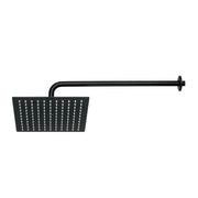 Regadera plato cuadrado 10' con brazo, negro, FOSET RIVIERA