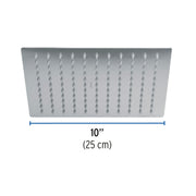 Regadera plato cuadrado 10' sin brazo, cromo, FOSET RIVIERA