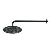 Regadera plato redondo 10' con brazo, negro, FOSET RIVIERA