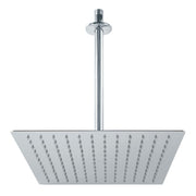 Regadera plato cuadrado 12' con brazo, cromo, FOSET RIVIERA