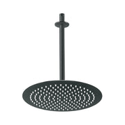 Regadera plato redondo 12' con brazo, negro, FOSET RIVIERA