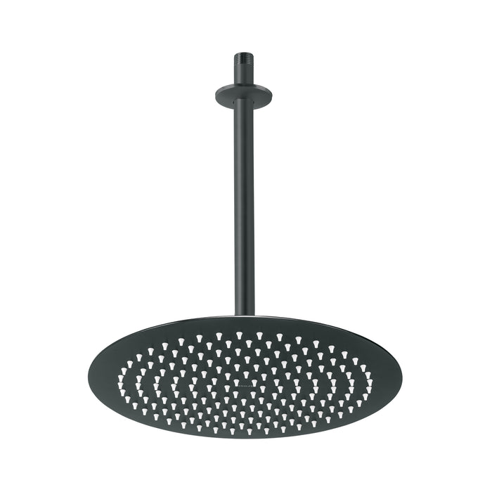Regadera plato redondo 12' con brazo, negro, FOSET RIVIERA