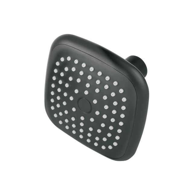 Regadera cuadrada de ABS 3-3/4' sin brazo, negro, BASIC