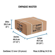 Regadera cuadrada 3-3/4' brazo y chapetón de acero, BASIC