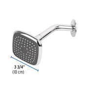 Regadera cuadrada 3-3/4' brazo y chapetón de acero, BASIC