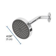 Regadera redonda 4-1/4' brazo y chapetón de acero, BASIC