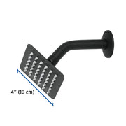 Regadera cuadrada 4', acero inox, con brazo, negro, TÚBIG