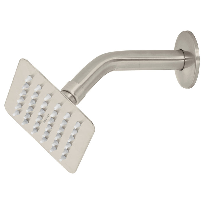 Regadera cuadrada 4', acero inox, con brazo, satín, TÚBIG