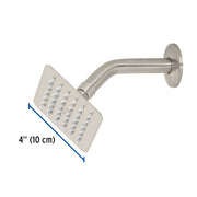 Regadera cuadrada 4', acero inox, con brazo, satín, TÚBIG