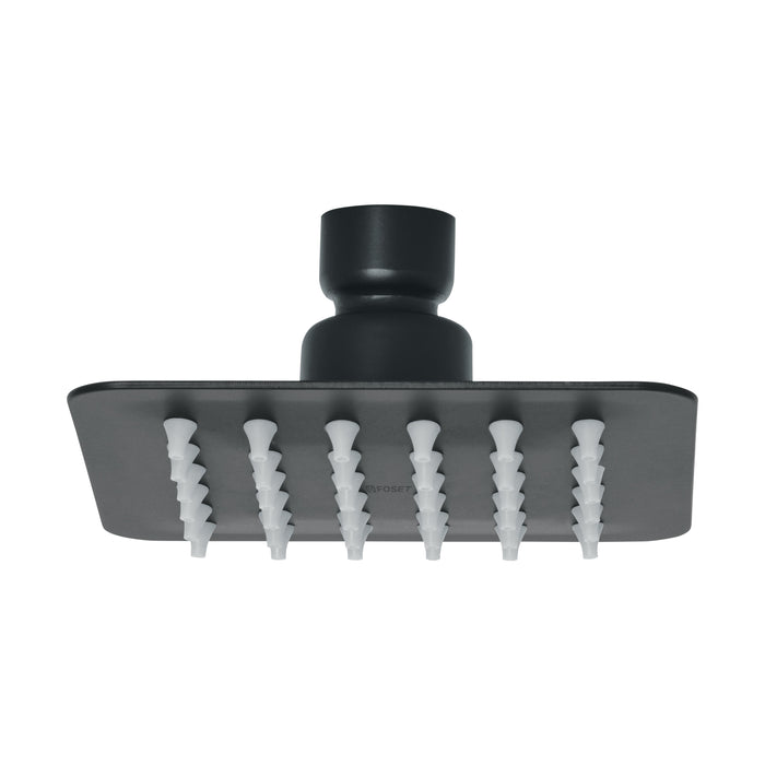 Regadera cuadrada 4', acero inox, sin brazo, negro, TÚBIG