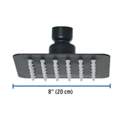 Regadera cuadrada 4', acero inox, sin brazo, negro, TÚBIG
