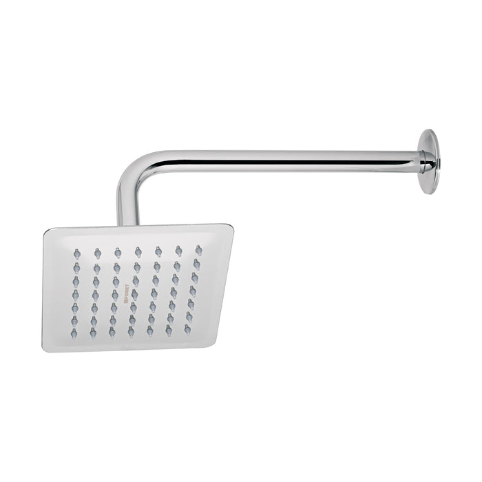 Regadera cuadrada 6', acero inox, con brazo, cromo, TÚBIG