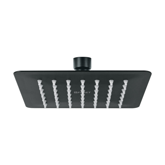 Regadera cuadrada 6', acero inox, sin brazo, negro, TÚBIG
