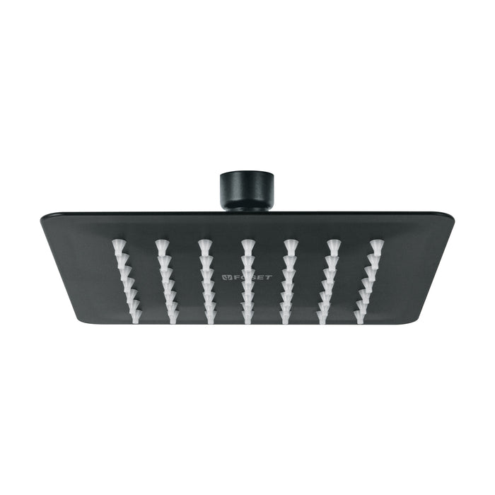 Regadera cuadrada 6', acero inox, sin brazo, negro, TÚBIG