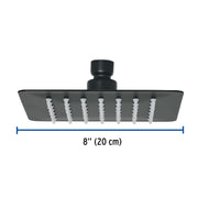 Regadera cuadrada 6', acero inox, sin brazo, negro, TÚBIG