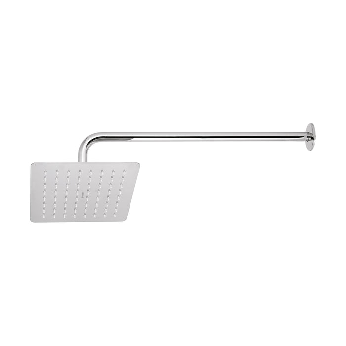 Regadera cuadrada 8', acero inox, con brazo, cromo, TÚBIG