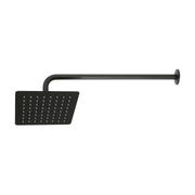 Regadera cuadrada 8', acero inox, con brazo, negro, TÚBIG