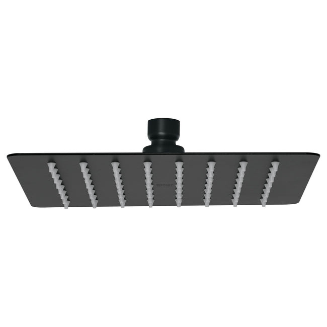 Regadera cuadrada 8', acero inox, sin brazo, negro, TÚBIG