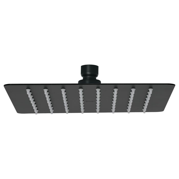 Regadera cuadrada 8', acero inox, sin brazo, negro, TÚBIG
