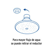 Regadera redonda 3-1/2', metálica, sin brazo, cromo, AQUA