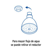 Regadera cónica 2-1/2', metálica, brazo y chapetón, cromo