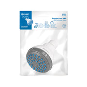 Regadera redonda de ABS 2-1/2' gris-blanca sin brazo, BASIC