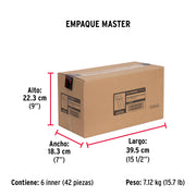 Bolsa con 50 remaches 3/16' x 5/8' de aluminio, ala 3/8'