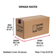 Bolsa con 50 remaches 3/16' x 3/4' de aluminio, ala 3/8'