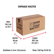 Bolsa con 50 remaches 3/16' x 1/4' de aluminio, ala 3/8'
