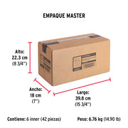 Bolsa con 50 remaches 3/16' x 3/8' de aluminio, ala 17/32'