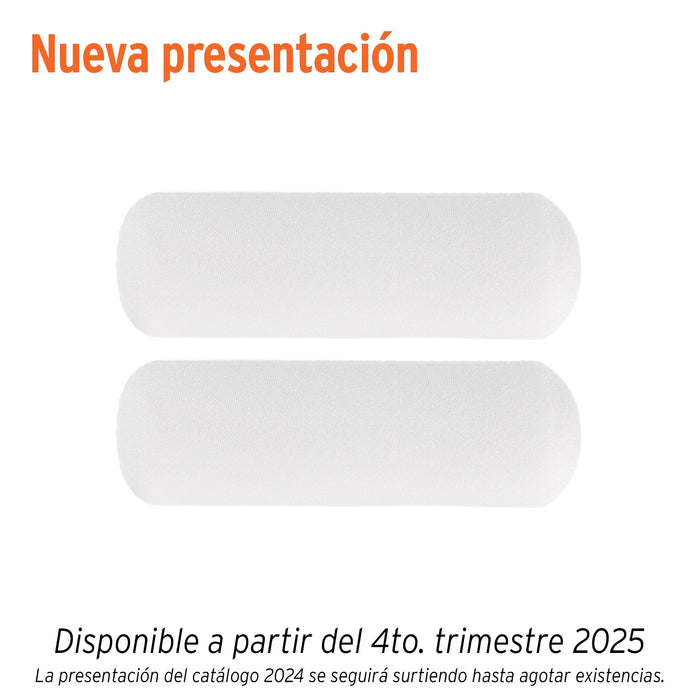 Bolsa c/2 felpas para mini rodillo esponja 4'x3/8', TRUPER