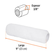 Felpa para rodillo 9 x 3/8' superficies lisas, TRUPER