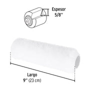 Felpa para rodillo 9 x 5/8' superficies poco rugosas, PRETUL