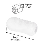 Felpa para rodillo 9x1-1/4' superficies extra rugosas,PRETUL