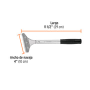 Raspador de acero con mango y cuchilla de 4', TRUPER