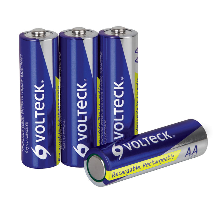Blíster con 4 pilas recargables AA uso general, 1300 mAh