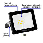 Reflector LED para exteriores 10W 3000K, VOLTECK BASIC