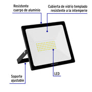 Reflector LED para exteriores 50W 3000K, VOLTECK BASIC