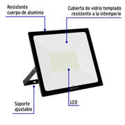 Reflector LED para exteriores 100W 3000K, VOLTECK BASIC
