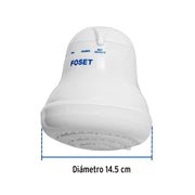 Regadera eléctrica, 4 temperaturas, 14.5cm, blanca, FOSET