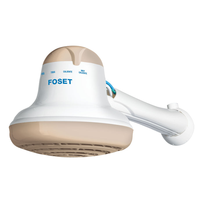 Regadera eléctrica, 4 temperaturas, 16.5cm, beige, FOSET